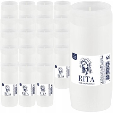 Bolsius Rita nr 3 wkład parafinowy do zniczy 68 godzin 20 sztuk