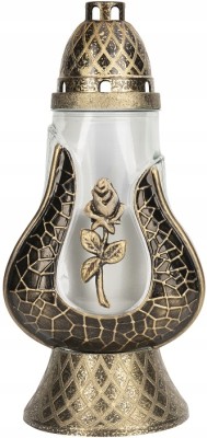 Bispol 4061 Czarny Złocony znicz szklany 4 sztuki