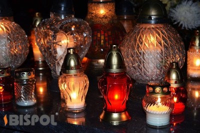 Bispol 4061 Czarny Złocony znicz szklany 4 sztuki