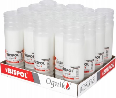 Bispol Ognik WP6N wkłady parafinowe do zniczy o czasie palenia 6 dni 18 sztuk
