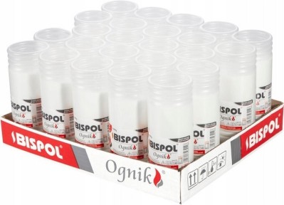 Bispol Ognik WP3 wkłady parafinowe do zniczy o czasie palenia 3 dni 24 sztuki