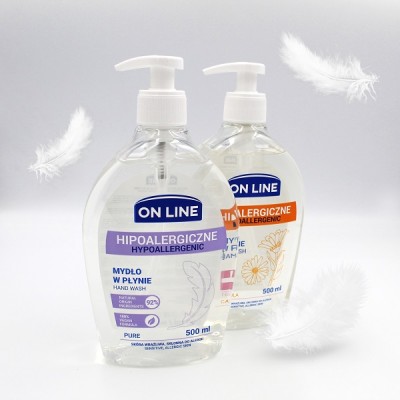 On Line Pure Hipoalergiczne Antybakteryjne mydło w płynie z dozownikiem 500ml
