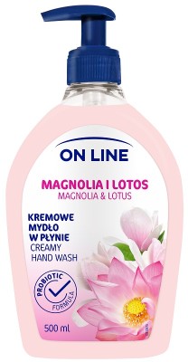 On Line Magnolia i Lotos z probiotykami kremowe mydło w płynie z dozownikiem 500ml