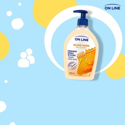 On Line Mleko i Miód z probiotykami kremowe mydło w płynie z dozownikiem 500ml