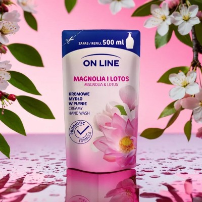 On Line Magnolia i Lotos z probiotykami mydło w płynie zapas 500ml