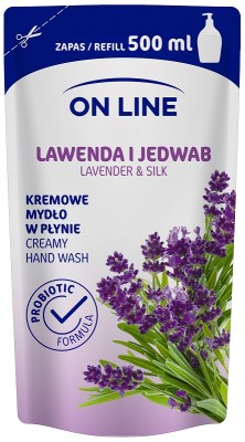 On Line Lawenda i Jedwab z probiotykami mydło w płynie zapas 500ml
