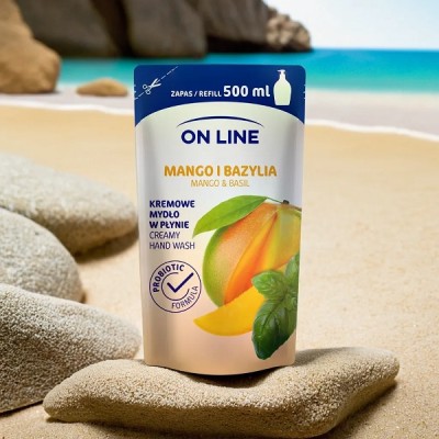 On Line Mango i Bazylia z probiotykami mydło w płynie zapas 500ml