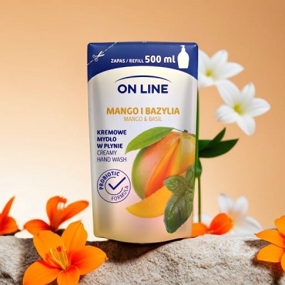 On Line Mango i Bazylia z probiotykami mydło w płynie zapas 500ml
