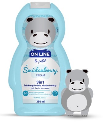 On Line Le Petit śmietankowy 3w1 szampon żel i płyn do kąpieli dla dzieci 350ml