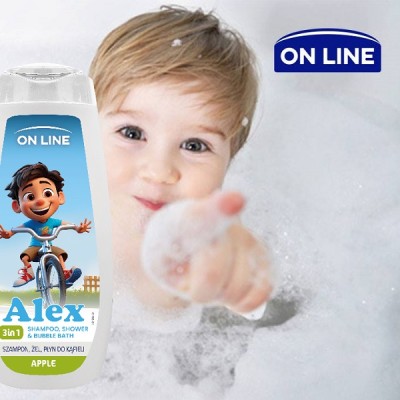 On Line Kids Alex 3w1 szampon żel i płyn do kąpieli 400ml