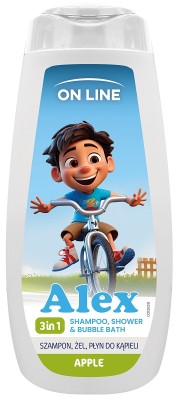 On Line Kids Alex 3w1 szampon żel i płyn do kąpieli 400ml