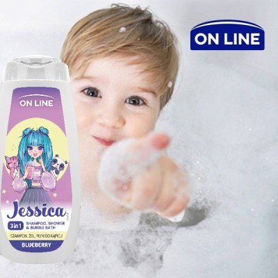 On Line Kids Jessica 3w1 szampon żel i płyn do kąpieli 400ml