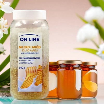 On Line mleko i miód sól do kąpieli 800g