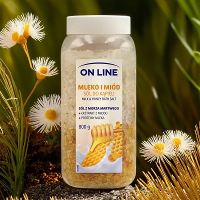 On Line mleko i miód sól do kąpieli 800g