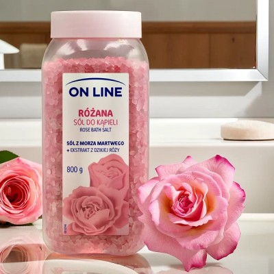 On Line różana sól do kąpieli 800g