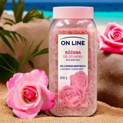 On Line różana sól do kąpieli 800g