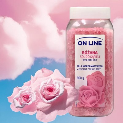 On Line różana sól do kąpieli 800g