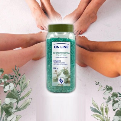 On Line eukaliptusowa sól do kąpieli stóp 800g