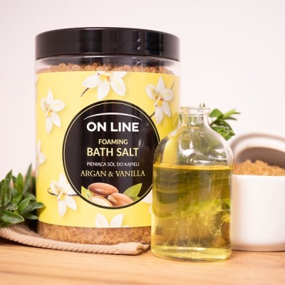 On Line Argan & Vanilia pieniąca sól do kąpieli 1,2kg