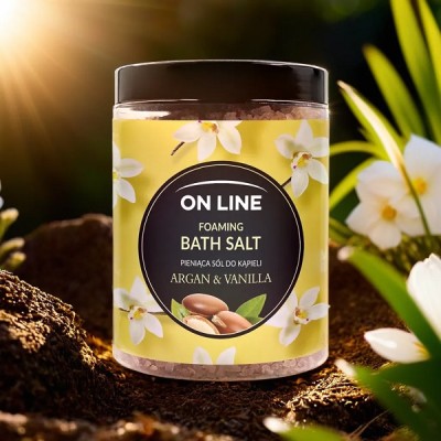 On Line Argan & Vanilia pieniąca sól do kąpieli 1,2kg