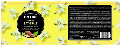 On Line Argan & Vanilia pieniąca sól do kąpieli 1,2kg