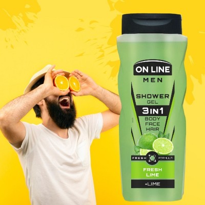 On Line Men Fresh Lime męski żel 3w1 pod prysznic 410ml
