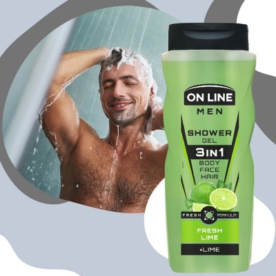 On Line Men Fresh Lime męski żel 3w1 pod prysznic 410ml