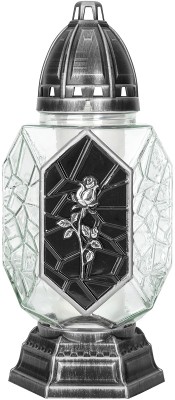 Bispol 4073 Róża na czarnym tle znicz szklany 4 sztuki