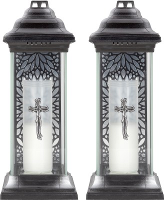 Bispol znicz szklany Latarnia 5034 z wkładem tacka 2 sztuki