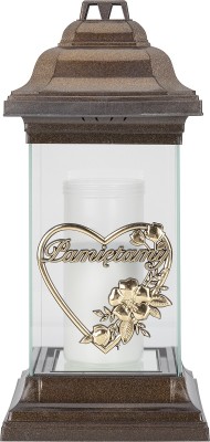 Bispol znicz szklany Latarnia 5036 z wkładem tacka 2 sztuki