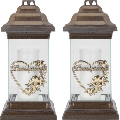 Bispol znicz szklany Latarnia 5036 z wkładem tacka 2 sztuki