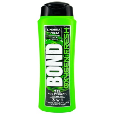 Bond Oxygen Fresh Limonka i Mięta żel pod prysznic 3w1 dla mężczyzn 400ml