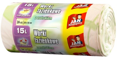 Jan Niezbędny Easy Pack łazienkowe zapachowe worki do łazienki z nadrukiem 15l 25 szt.