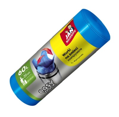 Jan Niezbędny Easy Pack związywane niebieskie worki na śmieci 60l 20 szt.