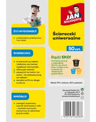 Jan Niezbędny białe ściereczki na rolce 50 listków