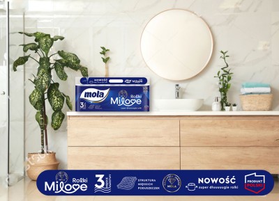 Mola Zestaw Milove papier toaletowy 10 rolek x 3 sztuki oraz Complex ręcznik papierowy 3 sztuki