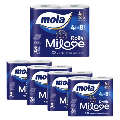 Mola Zestaw Milove papier toaletowy 4 rolki x 5 sztuk