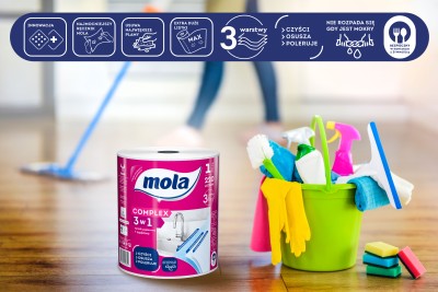 Mola Zestaw Milove papier toaletowy 4 rolki x 4 sztuki oraz Complex ręcznik papierowy 4 sztuki
