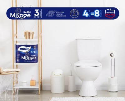 Mola Zestaw Milove papier toaletowy 4 rolki x 10 sztuk