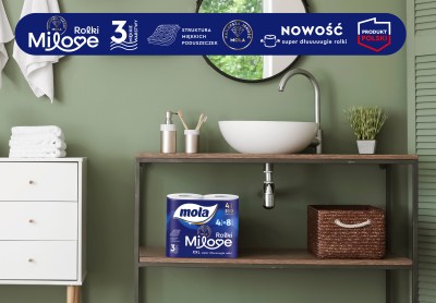 Mola Zestaw Milove papier toaletowy 4 rolki x 10 sztuk