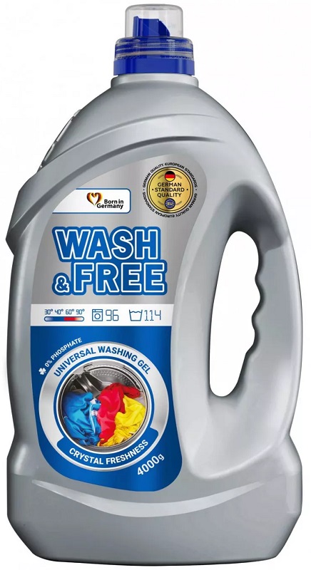 Wash & Free uniwersalny żel do prania tkanin 4kg