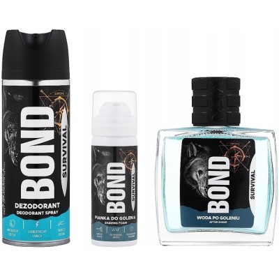 Bond Survival zestaw woda po goleniu 100ml + dezodorant 150ml + pianka do golenia 50ml