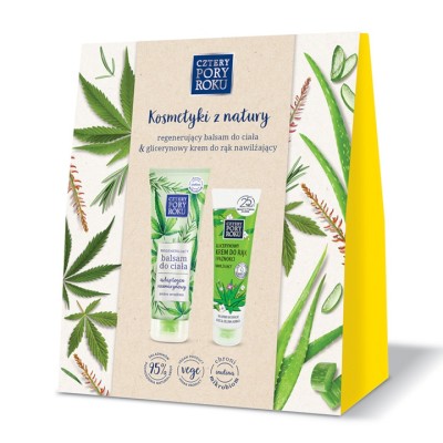 Cztery Pory Roku Kosmetyki z Natury zestaw upominkowy balsam do ciała 250ml + krem do rąk 130ml