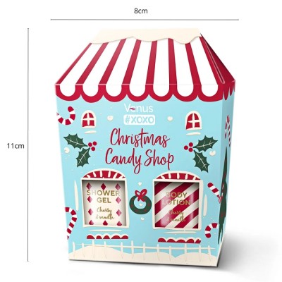 Venus XOXO Christmas Candy Shop zestaw żel pod prysznic 50ml + balsam do ciała 50ml
