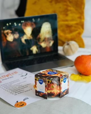 Bispol Aura sn71s-466 HALLOWEEN świeca zapachowa w szkle z wzorem - 20h