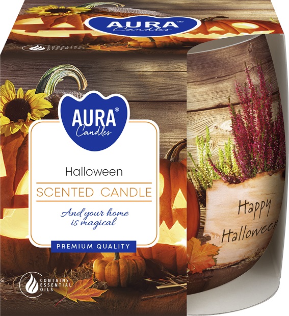 Bispol Halloween świeca zapachowa w szkle Aura 1 sztuka
