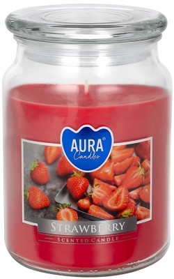 Bispol Aura snd99-73 Truskawka duża świeca zapachowa w słoju z wieczkiem 100h