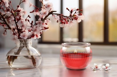 Bispol Aura sn69-420 ZMYSŁOWE KWIATY świeca zapachowa w karbowanym szkle - 18h