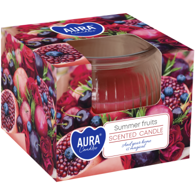 Bispol Aura sn69-405 LETNIE OWOCE świeca zapachowa w karbowanym szkle - 18h