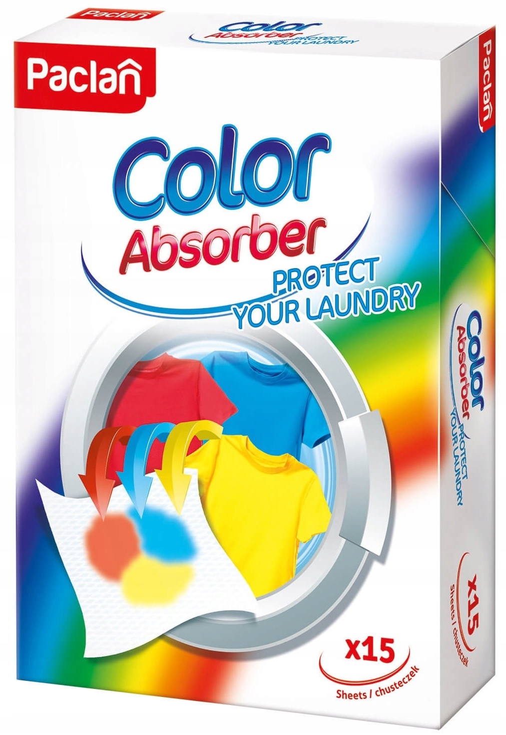 Paclan Color Absorber pochłaniające kolor ściereczki do prania 15 sztuk